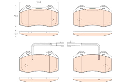 Conjunto de 4 pastilhas de freio TRW GDB2045