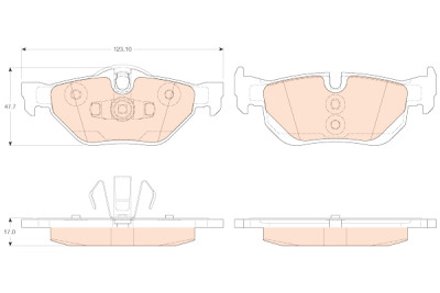 Conjunto de 4 pastilhas de freio TRW GDB2050
