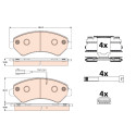 Conjunto de 4 pastilhas de freio TRW GDB2072
