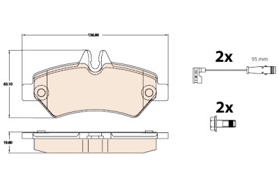 Conjunto de 4 pastilhas de freio TRW GDB2076