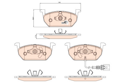 Conjunto de 4 pastilhas de freio COTEC TRW GDB2080