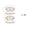 Conjunto de 4 pastilhas de freio TRW GDB2087