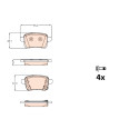 Conjunto de 4 pastilhas de freio TRW GDB2093
