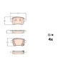 Conjunto de 4 pastilhas de freio TRW GDB2093