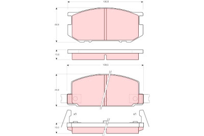 Conjunto de 4 pastilhas de freio TRW GDB211