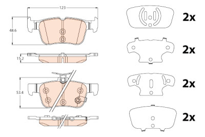 Conjunto de 4 pastilhas de freio TRW GDB2115