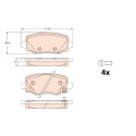 Conjunto de 4 pastilhas de freio TRW GDB2116