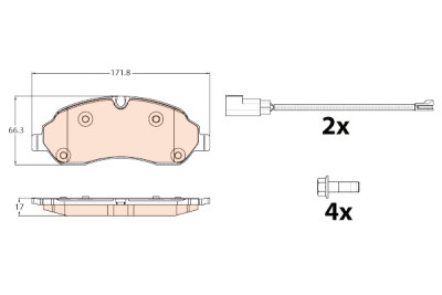 Conjunto de 4 pastilhas de freio TRW GDB2117