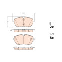 Conjunto de 4 pastilhas de freio TRW GDB2121