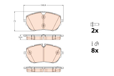 Conjunto de 4 pastilhas de freio TRW GDB2121