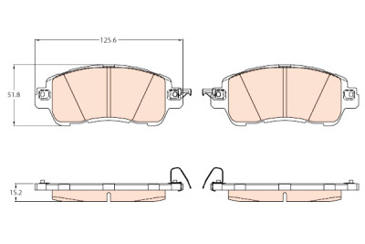 Conjunto de 4 pastilhas de freio TRW GDB2122