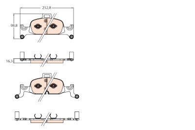 Conjunto de 4 pastilhas de freio TRW GDB2126