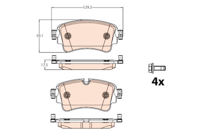 Conjunto de 4 pastilhas de freio TRW GDB2132