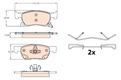Conjunto de 4 pastilhas de freio TRW GDB2138