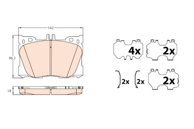 Conjunto de 4 pastilhas de freio TRW GDB2150