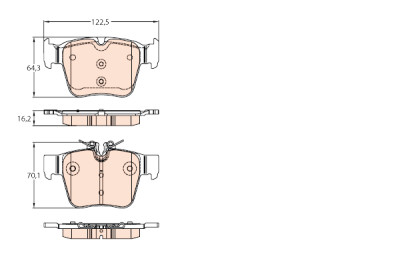 Conjunto de 4 pastilhas de freio TRW GDB2154