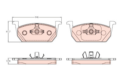 Conjunto de 4 pastilhas de freio TRW GDB2159