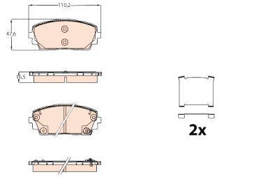 Conjunto de 4 pastilhas de freio TRW GDB2160