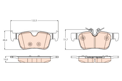 Conjunto de 4 pastilhas de freio TRW GDB2168