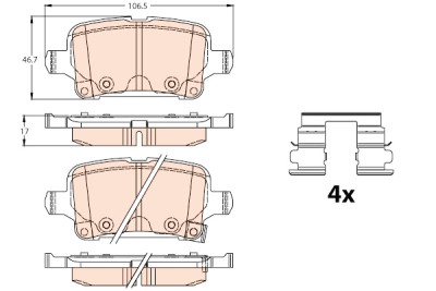 Conjunto de 4 pastilhas de freio TRW GDB2180