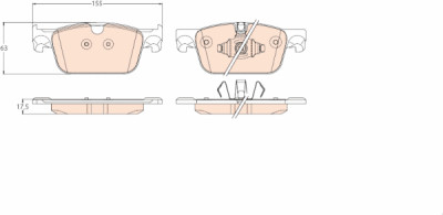 Conjunto de 4 pastilhas de freio TRW GDB2221