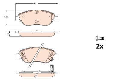 Conjunto de 4 pastilhas de freio TRW GDB2228