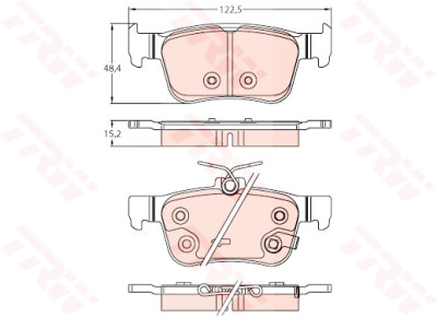 Conjunto de 4 pastilhas de freio TRW GDB2256