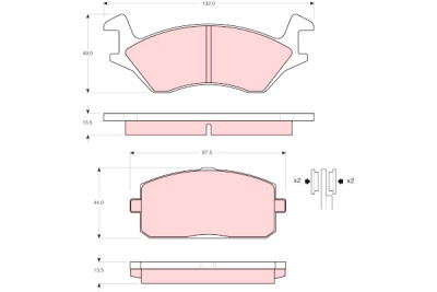 Conjunto de 4 pastilhas de freio TRW GDB234
