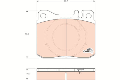 Conjunto de 4 pastilhas de freio COTEC TRW GDB264