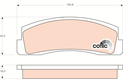 Conjunto de 4 pastilhas de freio COTEC TRW GDB265