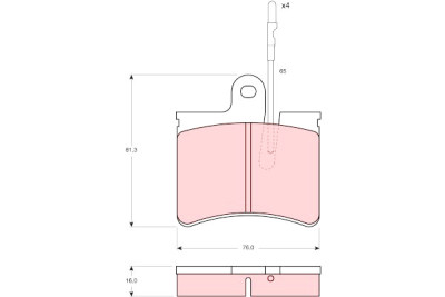 Conjunto de 4 pastilhas de freio TRW GDB287