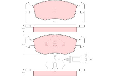 Conjunto de 4 pastilhas de freio TRW GDB301