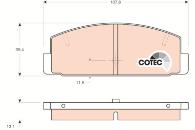 Conjunto de 4 pastilhas de freio COTEC TRW GDB3088