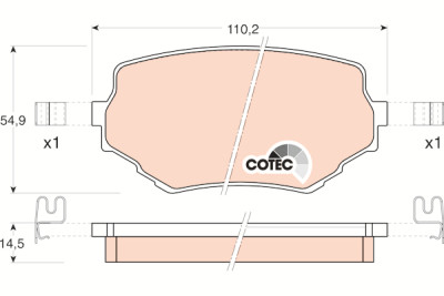 Conjunto de 4 pastilhas de freio COTEC TRW GDB3132