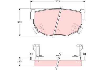 Conjunto de 4 pastilhas de freio TRW GDB3143
