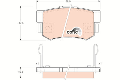 Conjunto de 4 pastilhas de freio COTEC TRW GDB3154
