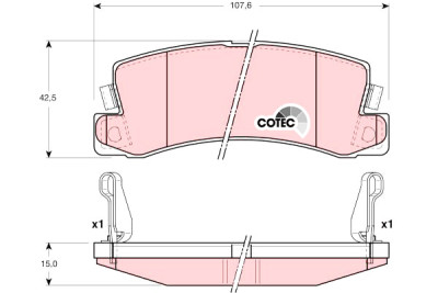 Conjunto de 4 pastilhas de freio COTEC TRW GDB3164