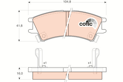Conjunto de 4 pastilhas de freio COTEC TRW GDB3165