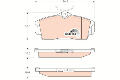 Conjunto de 4 pastilhas de freio COTEC TRW GDB3168