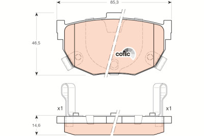Conjunto de 4 pastilhas de freio COTEC TRW GDB3170