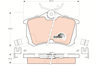 Conjunto de 4 pastilhas de freio COTEC TRW GDB3190