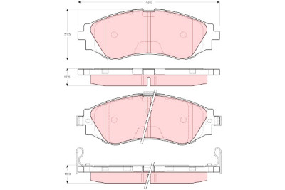 Conjunto de 4 pastilhas de freio TRW GDB3216