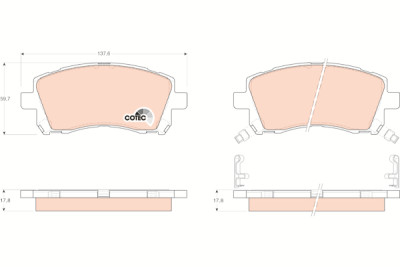 Conjunto de 4 pastilhas de freio COTEC TRW GDB3217