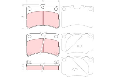 Conjunto de 4 pastilhas de freio TRW GDB3219