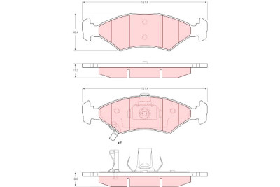 Conjunto de 4 pastilhas de freio TRW GDB3224