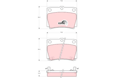Conjunto de 4 pastilhas de freio COTEC TRW GDB3239