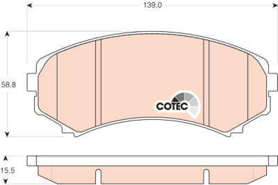 Conjunto de 4 pastilhas de freio COTEC TRW GDB3246