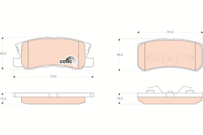 Conjunto de 4 pastilhas de freio COTEC TRW GDB3247