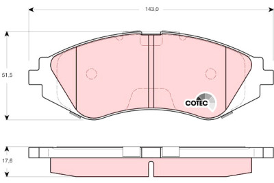 Conjunto de 4 pastilhas de freio COTEC TRW GDB3265