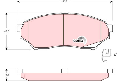 Conjunto de 4 pastilhas de freio COTEC TRW GDB3270